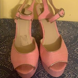 Pink platforms, worn once for a fashion show.